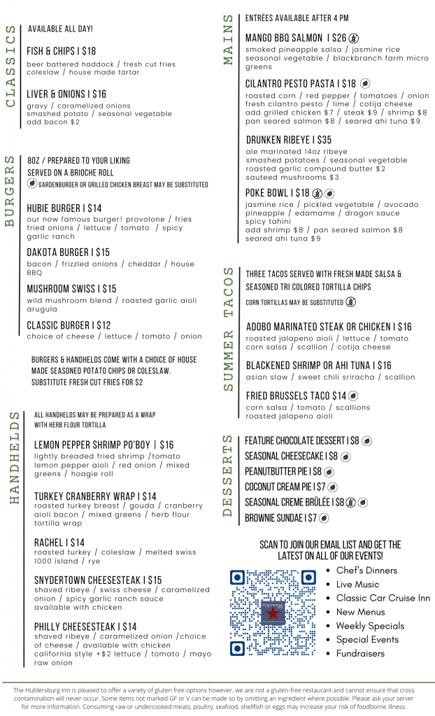 2023 summer menu mains